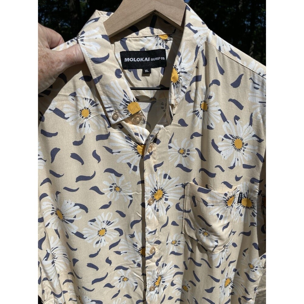 Molokai Surf Co. Dandelion Shirt Button Down Pocket Mens XL